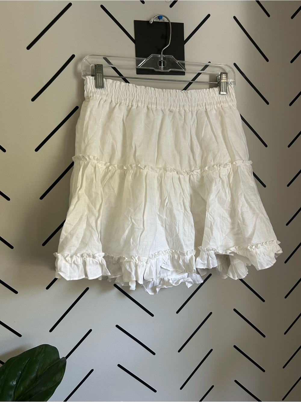 The Paz Skirt by Hill House white ruffle linen ruffle skirt